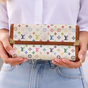 Authentic Louis Vuitton Multicolor Sarah Wallet with certificate